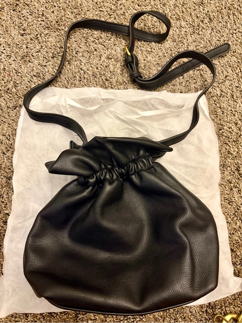 Urban Outfitters Black convertible Crossbody Pouch with Gold Chain Accent